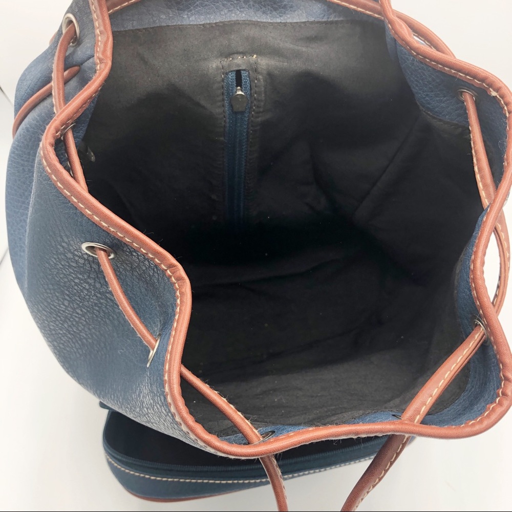 Vintage Backpack • Blue & Brown Vegan Leather - Picture 7 of 8